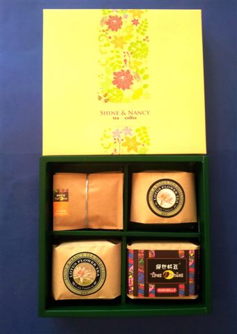 Coffee and flower tea gift box