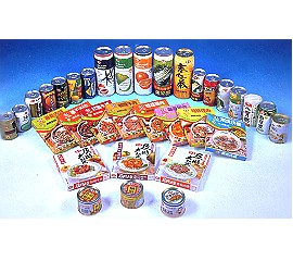 Beverages, meal pack, canned food