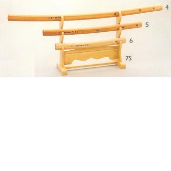 Katana with natural wood scabbard and handle