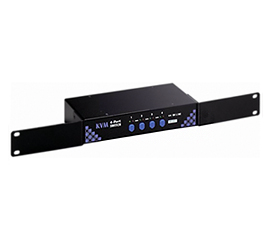 4-port 19”Rackmount KVM Switch w/ Front-panel Buttons and Keyboard Hotkey Control