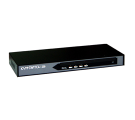 4-port 19”Rackmount KVM Switch w/ Front-panel Buttons, Keyboard Hotkeys and OSD Control