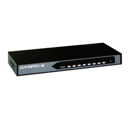 8-port 19”Rackmount KVM Switch w/ Front-panel Buttons, Keyboard Hotkeys and OSD Control
