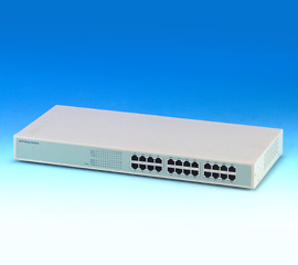 Non-blocking 24 port 10/100M switching controller with MAC controller