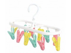 Kids Clothes Oval Laundry Hanger w/ 12 Pins