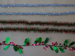 Metallic tinsel and wire garland