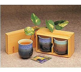 Liven Tien-Mu Cup Glazed 2 Pcs(Wooden Box)