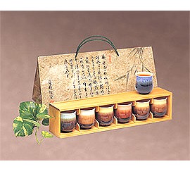 Liven Tien-Mu Cup Glazed6 Pcs(Wooden Box)