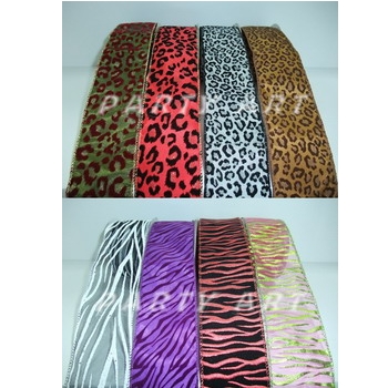 Leopard Decorative Ribbons (Flocked/Gilding)