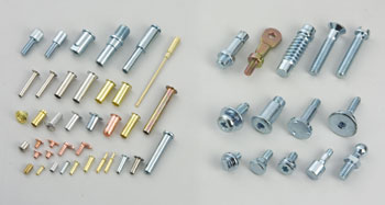 Hollow rivets & multi-stage screws & parts
