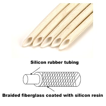 Silicon Rubber Tubing braided with Fiberglass