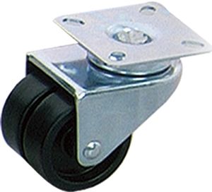 2" plastic twin industrial caster