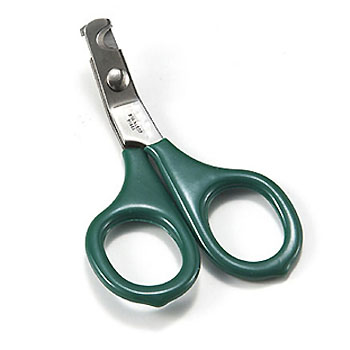 Cat Nail clipper. Handle with green coating