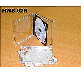 DOUBLE CD JEWEL CASE-THINNER BLACK TRAY