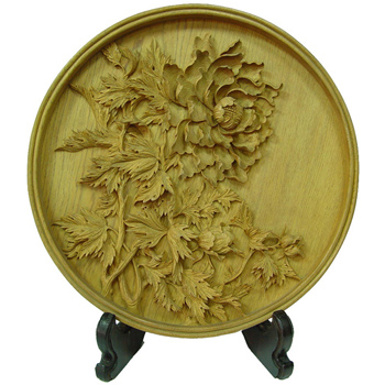 Propitious decoration plate: Flowers Wealth