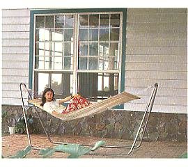 Single person steel frame cloth hammock