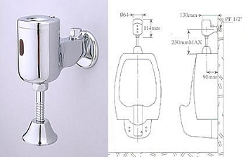 Electronic urinal flush valve